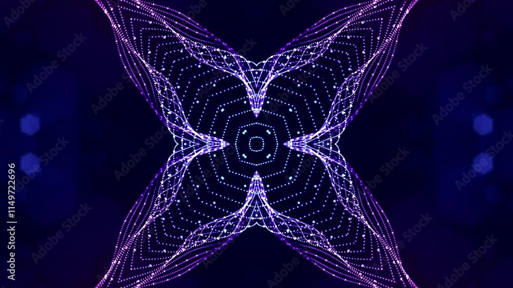 Poster this captivating symmetrical glow particles video jockey loop provides an engaging and dynamic abstr