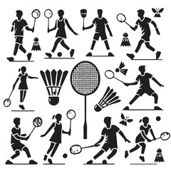 Collection of badminton championship vectors