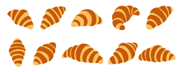 Croissant vector logo isolated on white background.