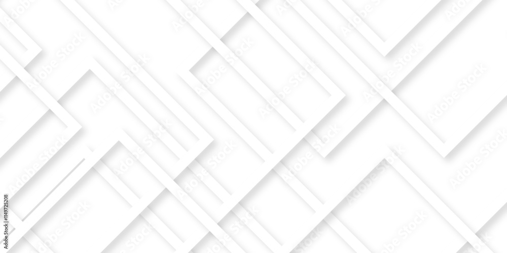 Poster white abstract background template design. modern vector white square and triangle line background. 