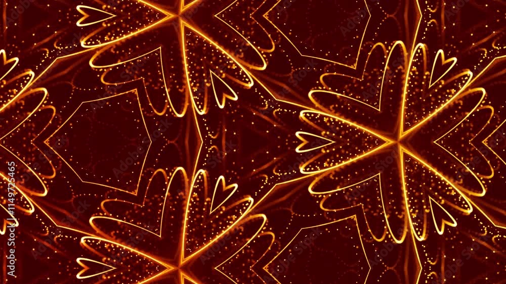 Poster explore the captivating beauty of symmetrical glow particles through a dynamic vj loop composition t