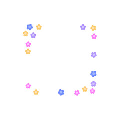 Square flower frame mockup