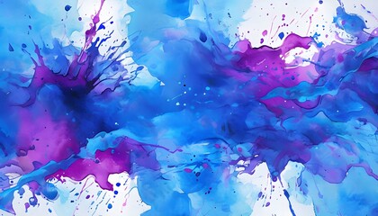 Dynamic Watercolor with Bold Electric Splashes