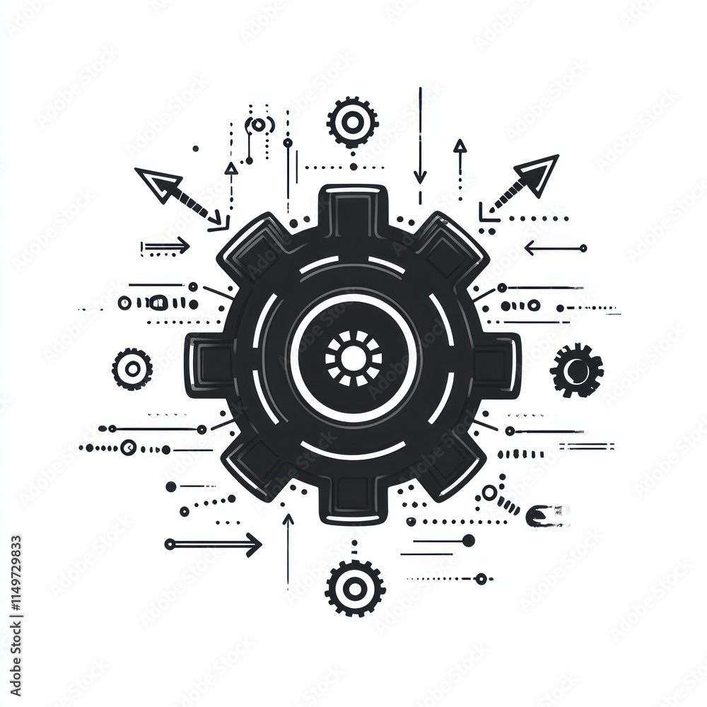 Aufkleber abstract gear mechanism representing system integration