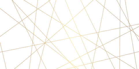 Luxury banner golden geometric lines overlap design. Golden Seamless random chaotic lines on transparent background.	
