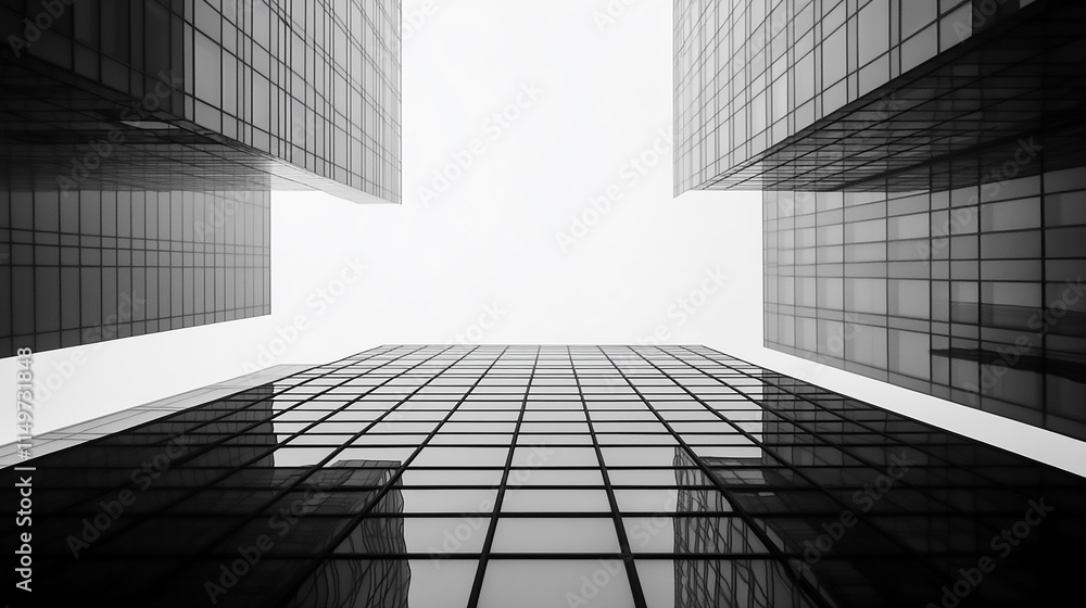 Poster modern skyscrapers, investigate how modern skyscrapers use symmetry in their design, and how it cont