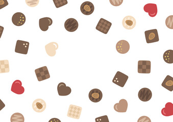 バレンタインのチョコレートのフレーム背景素材05