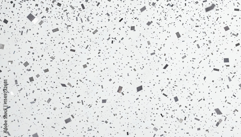 Poster abstract design with scattered geometric shapes on a light background
