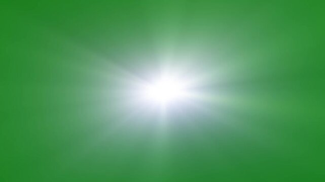 white light beams chroma key animation.sun light ray lens flares background animation on green screen.white gray light ray 4k loop animation on green screen backdrop. light ray center beams animation,