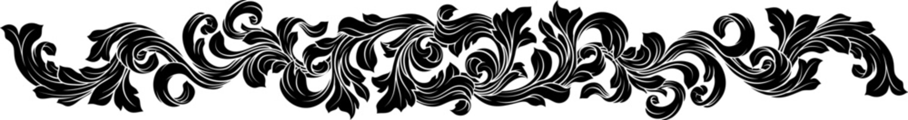 A filigree heraldic heraldry pattern band vine deign element