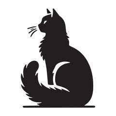 Elegant Cat Silhouette Vector Art for Your Project