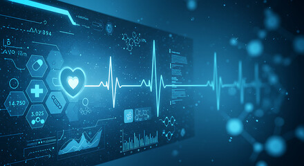 Digital Healthcare Heartbeat Monitoring Medical Technology Data Analysis
