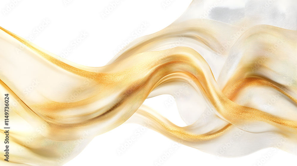 Poster abstract golden wavy textures with soft gradients, creating a luxurious and modern artistic design. 