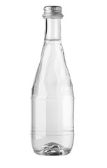 Small glass water bottle