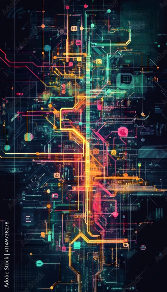 Aufkleber intricate subway map illustrating the complex workflow of digital marketing strategies