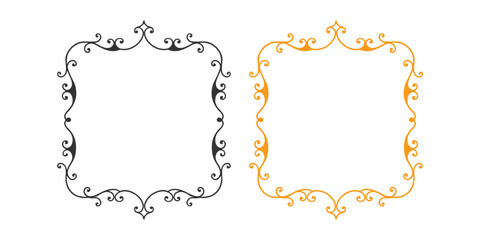 Ornamental label frame vector illustration design image. Luxury vintage frames set, sticker or invitation card. Decorative vintage borders and frames, floral ornament, Wedding and restaurant menu. 