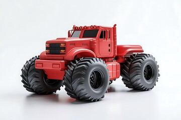Red Semi trailer Truck Isolated. 3D rendering