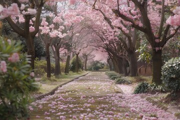 cherry blossom trees with nature