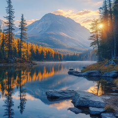 sunrise in the mountains