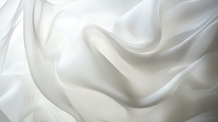 Obraz premium Abstract white background with flowing wavy patterns creating a sense of calm and serenity.