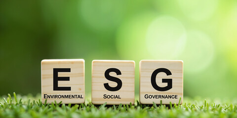 ESG - Environment, Social, Governance. Corporate Governance. Sustainability rating and indicator. Green-Investing. Investing responsibly. Green Business.
