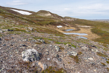 A moraine formed by the Ice Age. Vardø, Finnmark, Northern Norway