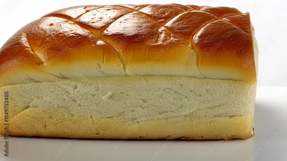 Poster image of white bread slice a closeup shot of a soft slice of white bread with a fluffy texture. the 