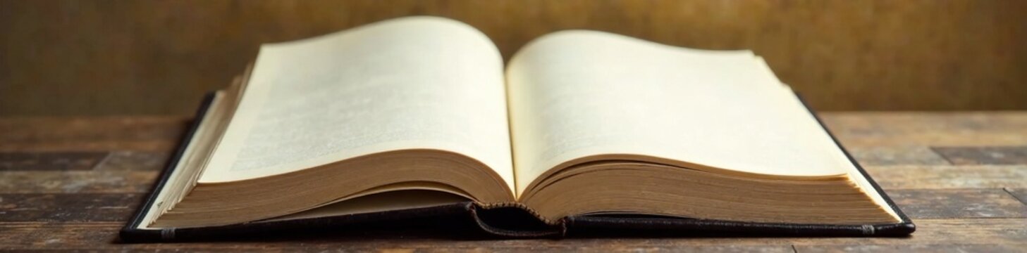 An open journal with a clean and unlined blank page inside, cleanliness, refinement