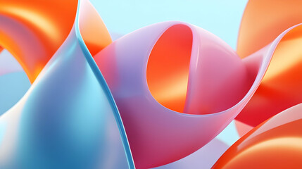 Smooth 3D abstract background featuring fluid curves and soft gradients in vibrant colors, with a sense of motion and depth that flows seamlessly across the screen