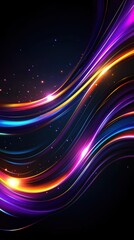 Vibrant Colorful Light Trails on Dark Background for Modern and Abstract Design Projects