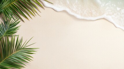 Beach wave rolling over sandy shoreline tropical paradise nature scene serene environment aerial view escape to tranquility