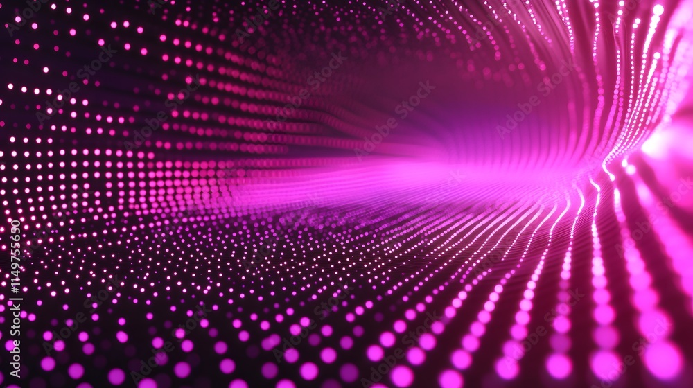 Poster Dynamic digital waves create vibrant patterns virtual space abstract art futuristic environment close-up view visual flow