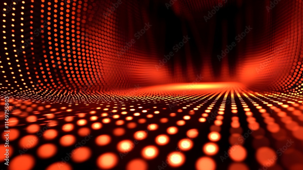 Poster dynamic light patterns digital space abstract visualization immersive environment close-up view futu