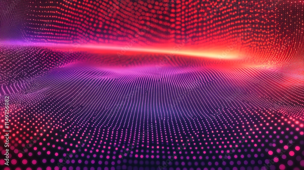Poster dynamic digital waves create stunning light patterns in abstract visuals technology environment high