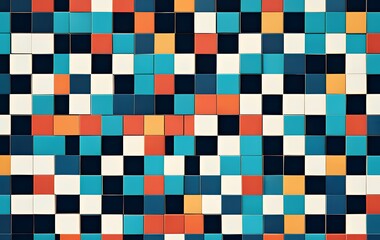 Fototapeta premium Colorful Square Tile Mosaic Abstract Design Pattern