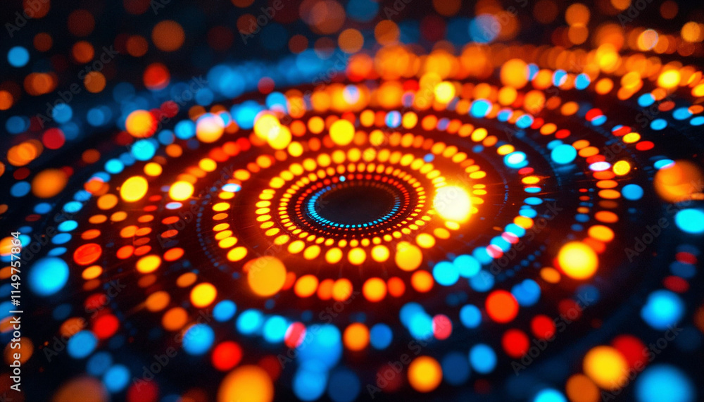 Aufkleber bright swirling patterns of orange and blue lights create a mesmerizing visual effect in a vibrant d