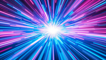 Fototapeta premium Vibrant light burst displaying colorful rays in a dynamic visual effect