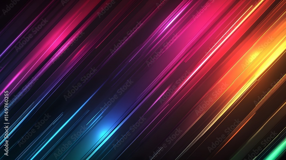 Poster dynamic light trails abstract art digital background colorful environment vibrant viewpoint modern c