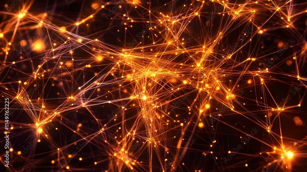 Poster dynamic network connections digital realm abstract visuals tech environment close-up view innovation