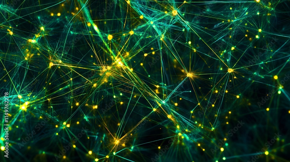 Poster dynamic data visualization virtual space digital art abstract network close-up view conceptual desig