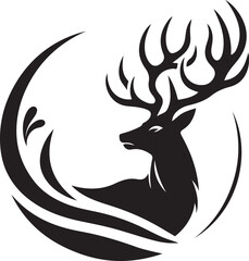 Deer silhouette vector illustration, Deer vector icon design