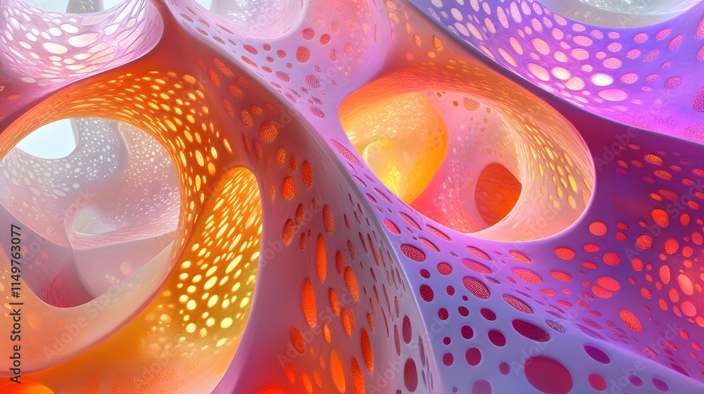 Poster dynamic abstract patterns digital art vibrant colors contemporary design close-up view visual concep