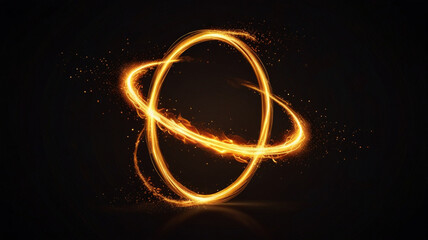 Vector light line effect of golden circle