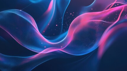 Fototapeta premium Big data analytics in a digital futuristic setting with swirling lines, blue tones, and algorithmic connections.