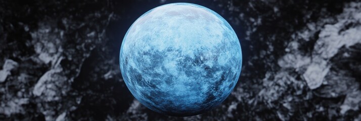 Naklejka premium 青い惑星が宇宙の闇の中に浮かんでいる美しい光景