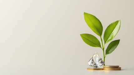Growth and Prosperity with Leaves and Diamonds