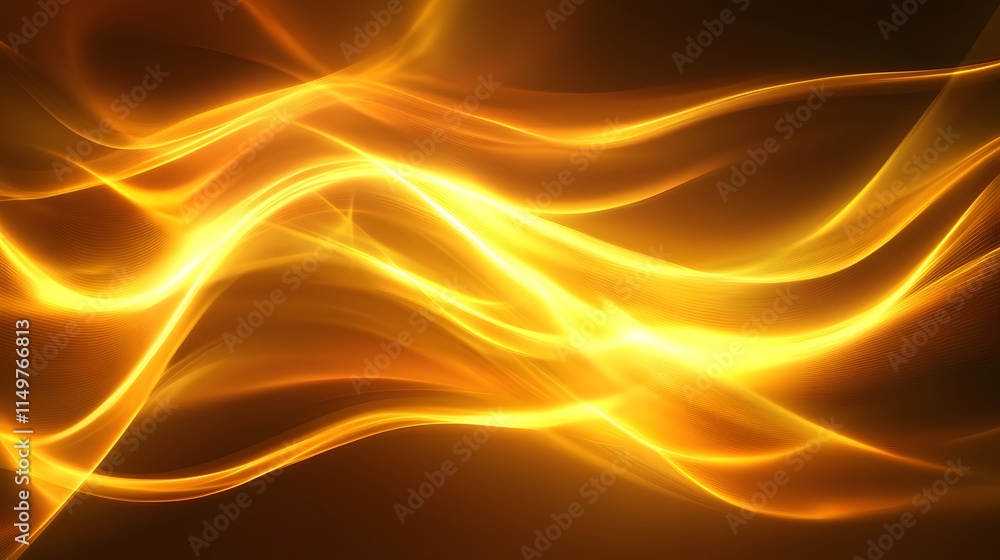Aufkleber dynamic flow of golden light abstract art digital creation vibrant environment artistic perspective 