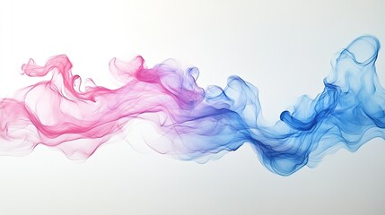 Fototapeta premium Elegant liquid gradient form, blending pink and blue hues, suspended in a weightless abstract composition.