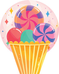 illustration of birthday lollipop candy, perfect for children or kid birthday theme