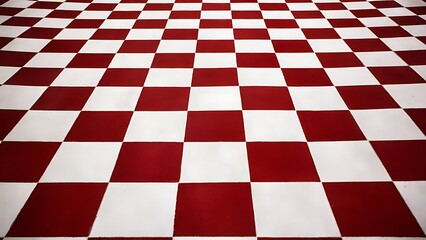 White And Red Checkered Pattern